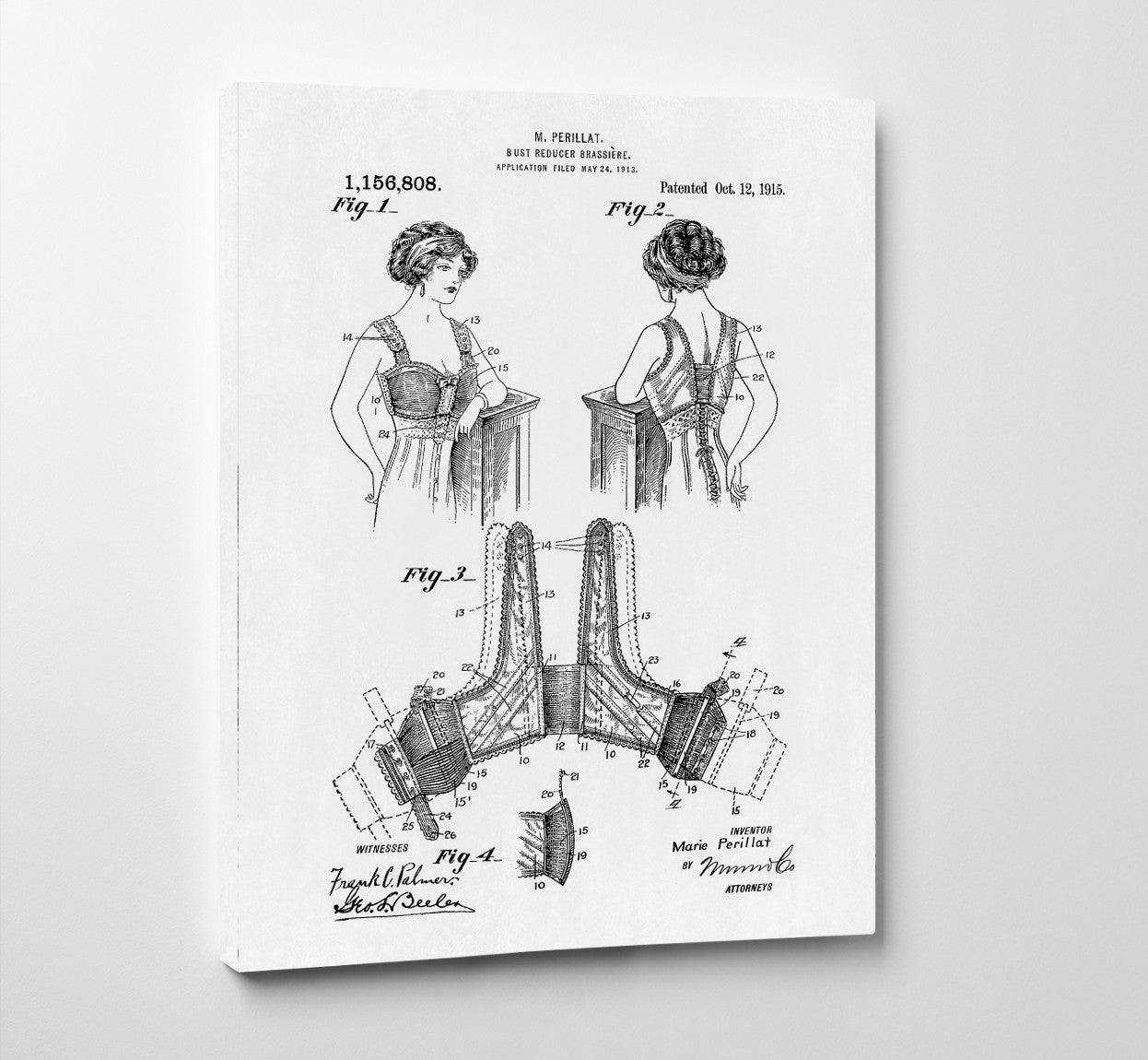Brassiere Patent Print Vintage Fashion Patent Clothing Print - OnTrendAndFab