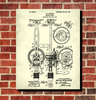 Breast Drill Patent Print Hand Tools Blueprint Workshop Poster