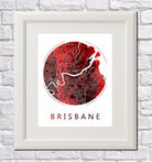 Brisbane, Australia City Street Map Custom Wall Map Poster