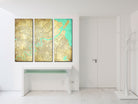 Brisbane City Street Map 3 Panel Canvas Wall Art 7009C3