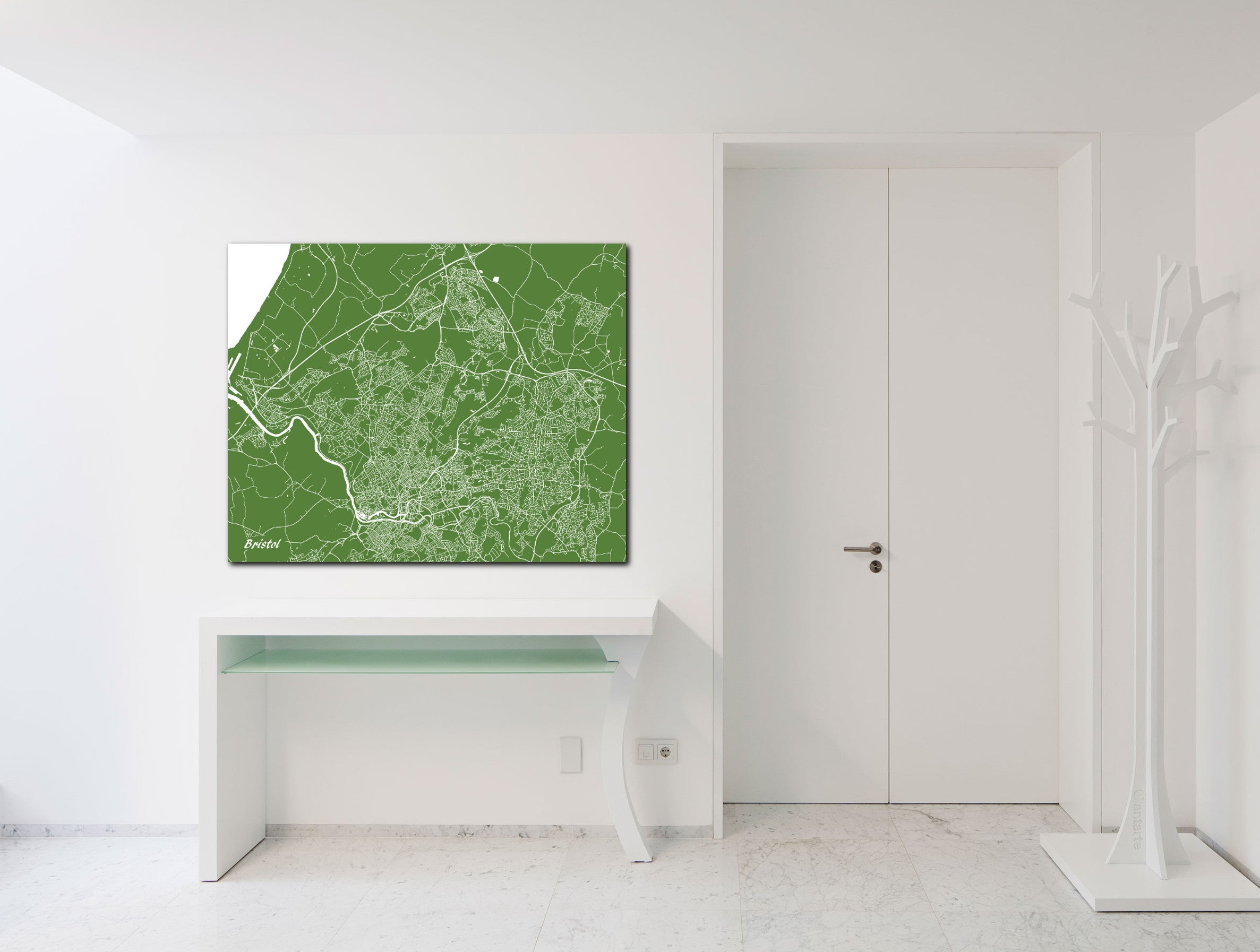 Bristol City Street Map Print Modern Art Poster