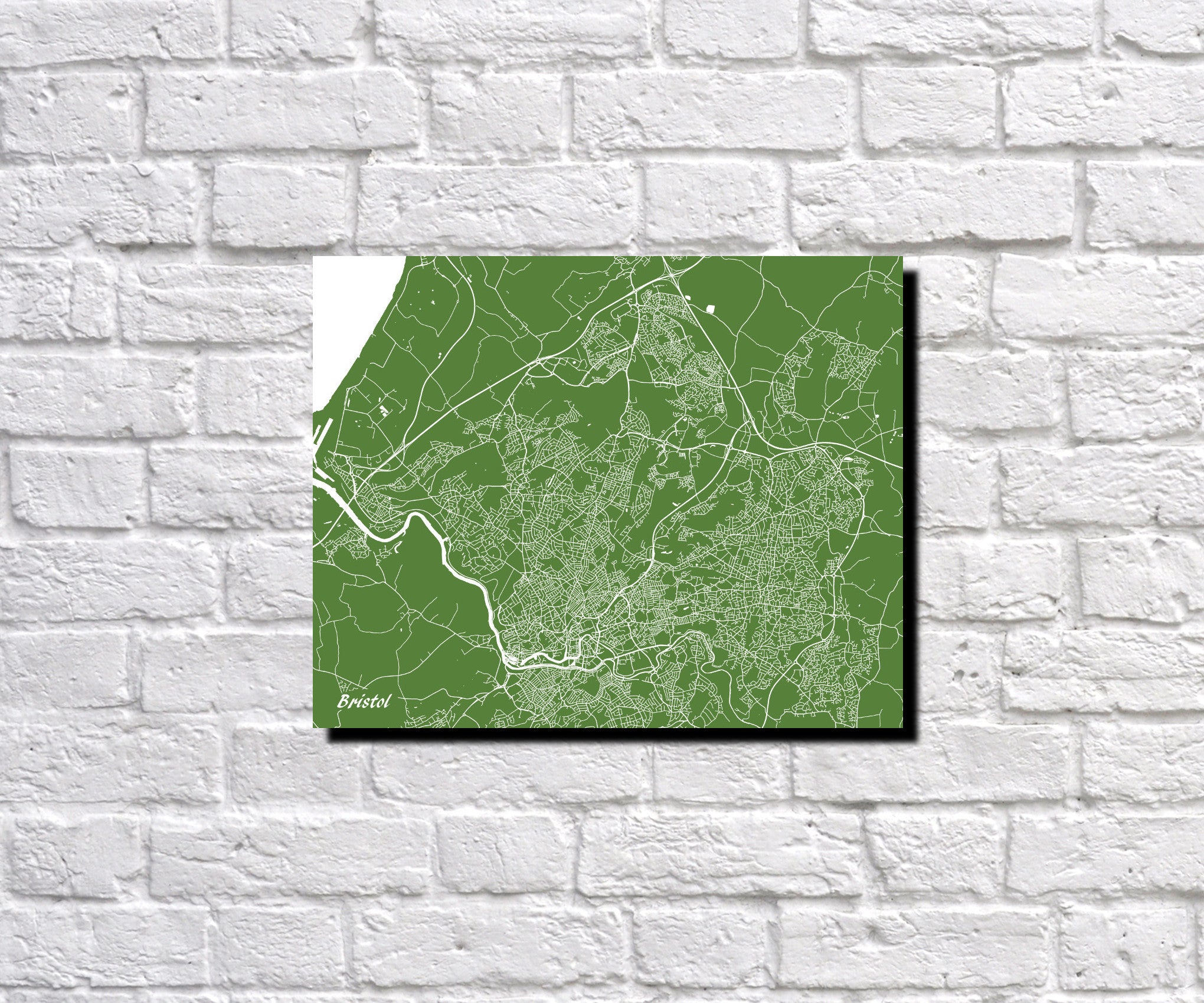 Bristol City Street Map Print Modern Art Poster