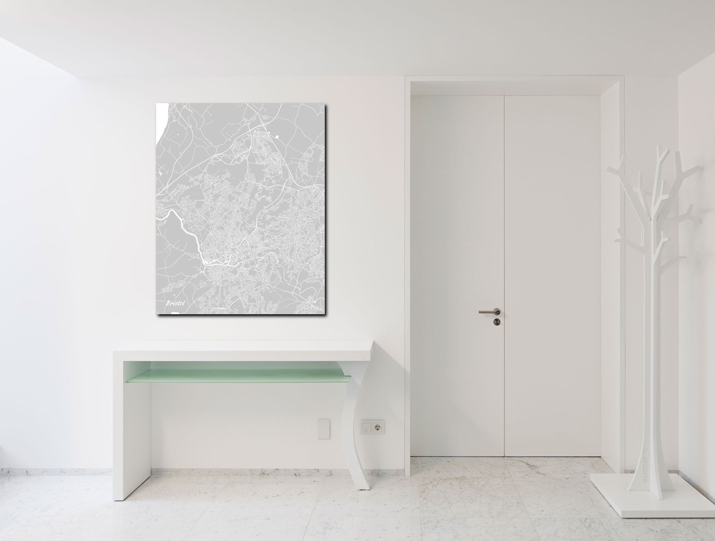 Bristol City Street Map Print Modern Art Poster