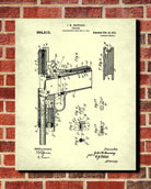 Browning Pistol Patent Print Handgun Blueprint Firearm Poster - OnTrendAndFab