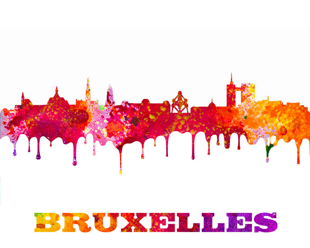 Brussels Print City Skyline Wall Art Poster Belgium - OnTrendAndFab