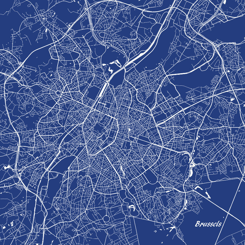 Brussels City Street Map Custom Wall Map Poster - OnTrendAndFab