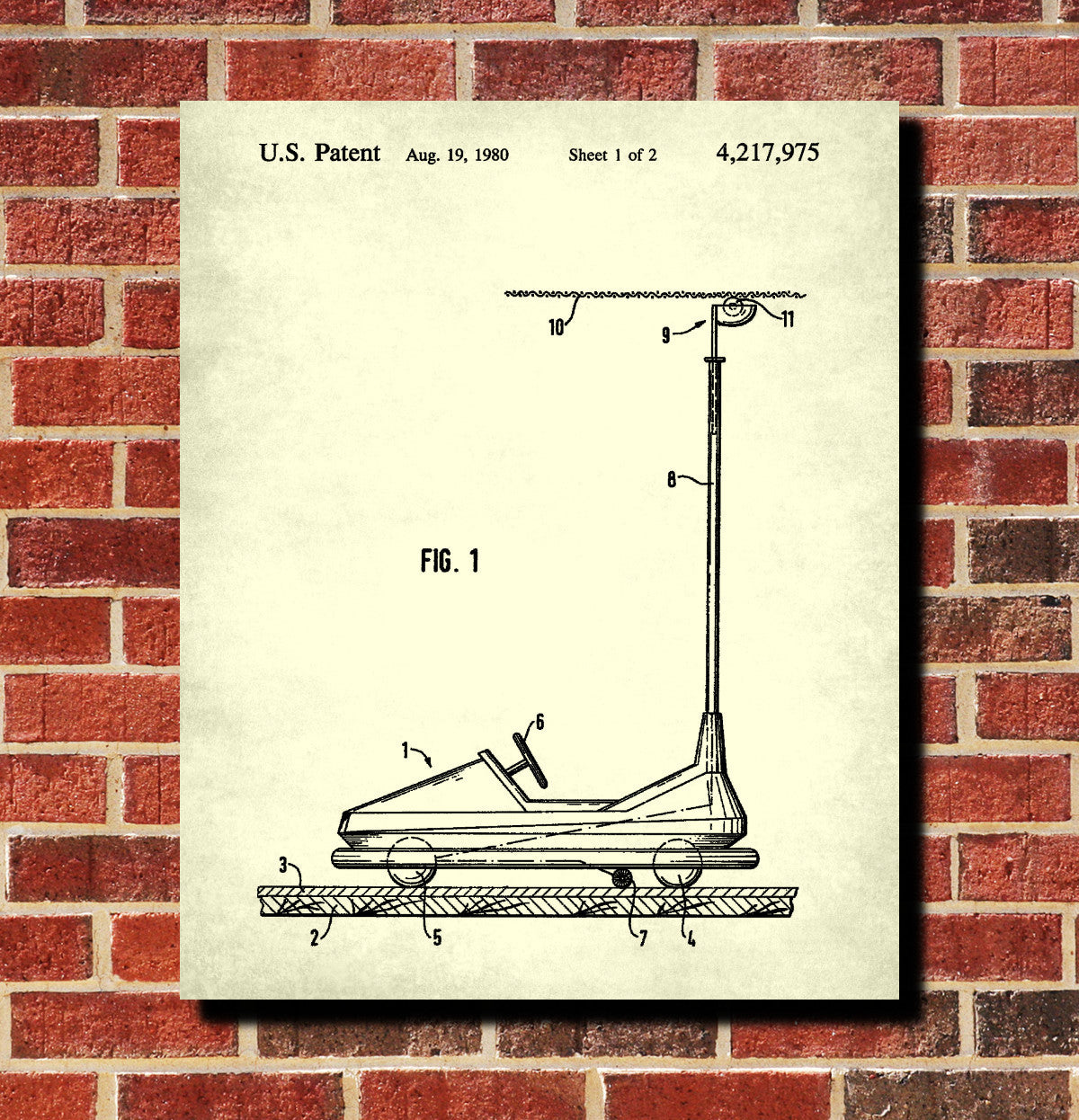 Copy of Bumper Car Patent Print Dodgems Poster Fairground Blueprint