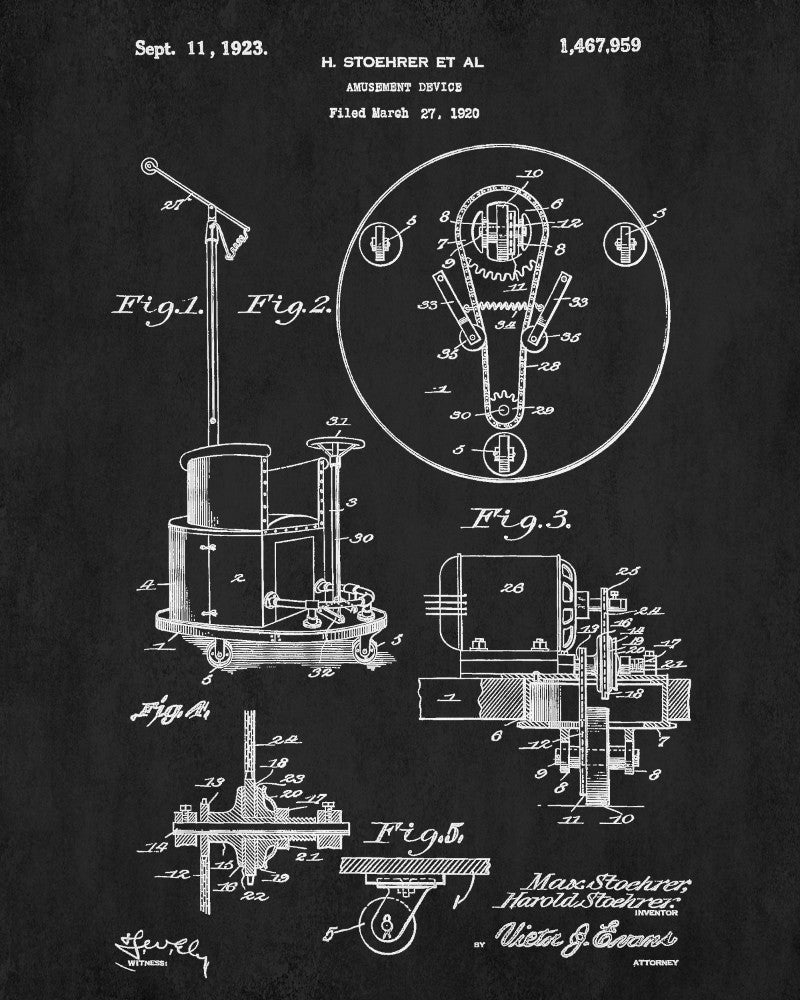 Bumper Car Patent Print Dodgems Poster Fairground Ride Blueprint