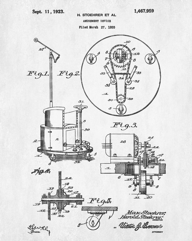 Bumper Car Patent Print Dodgems Poster Fairground Ride Blueprint