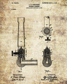 Bunsen Burner Patent Print Chemistry Poster Science Art