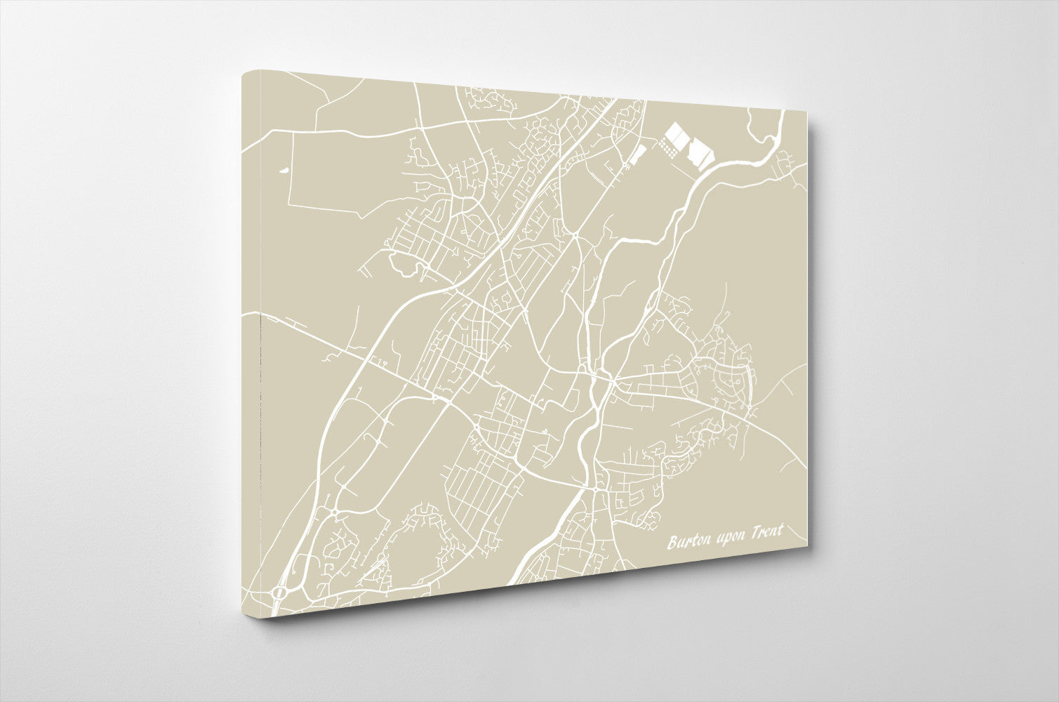 Burton on Trent City Street Map Print Feature Wall Art Poster