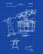 Cable Car Patent Print Skiing Poster Cabin Decor