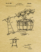 Cable Car Patent Print Skiing Poster Cabin Decor