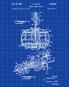 Cable Car Patent Print Skiing Poster Cabin Wall Art