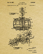 Cable Car Patent Print Skiing Poster Cabin Wall Art