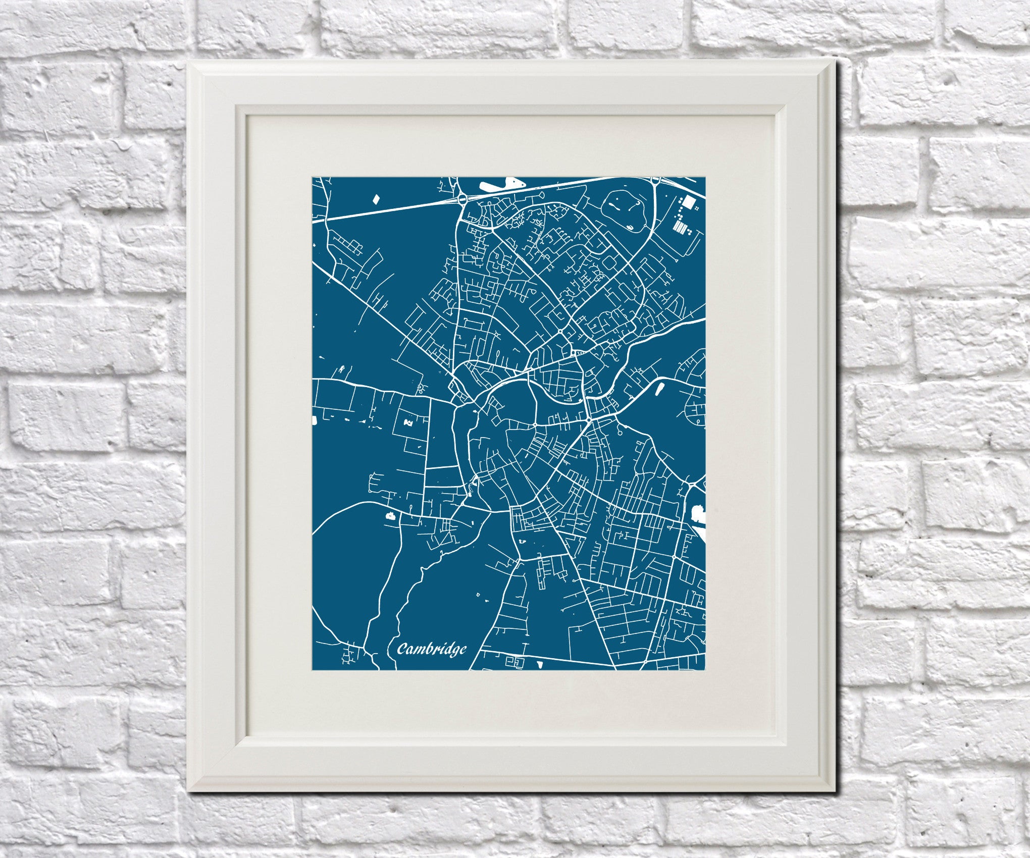Cambridge City Street Map Print Custom Wall Map - OnTrendAndFab