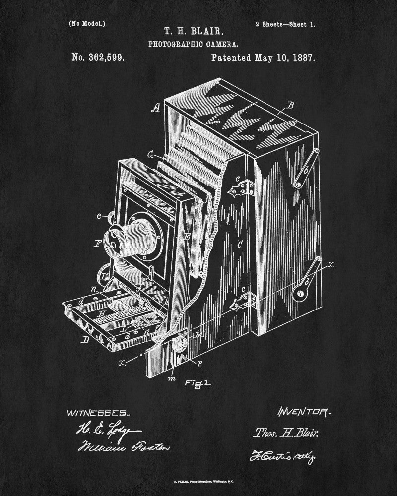 Camera Blueprint Photography Patent Art Photographer Poster - OnTrendAndFab