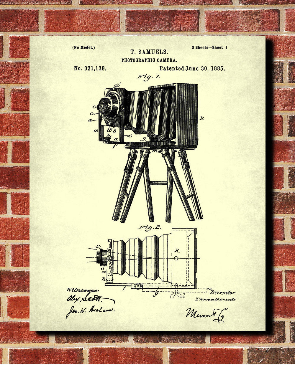 Camera Blueprint Art Photographer Poster Photography Patent - OnTrendAndFab