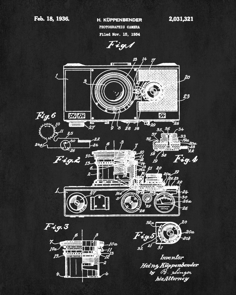 Camera Blueprint Art Photographer Poster Photography Patent Print - OnTrendAndFab