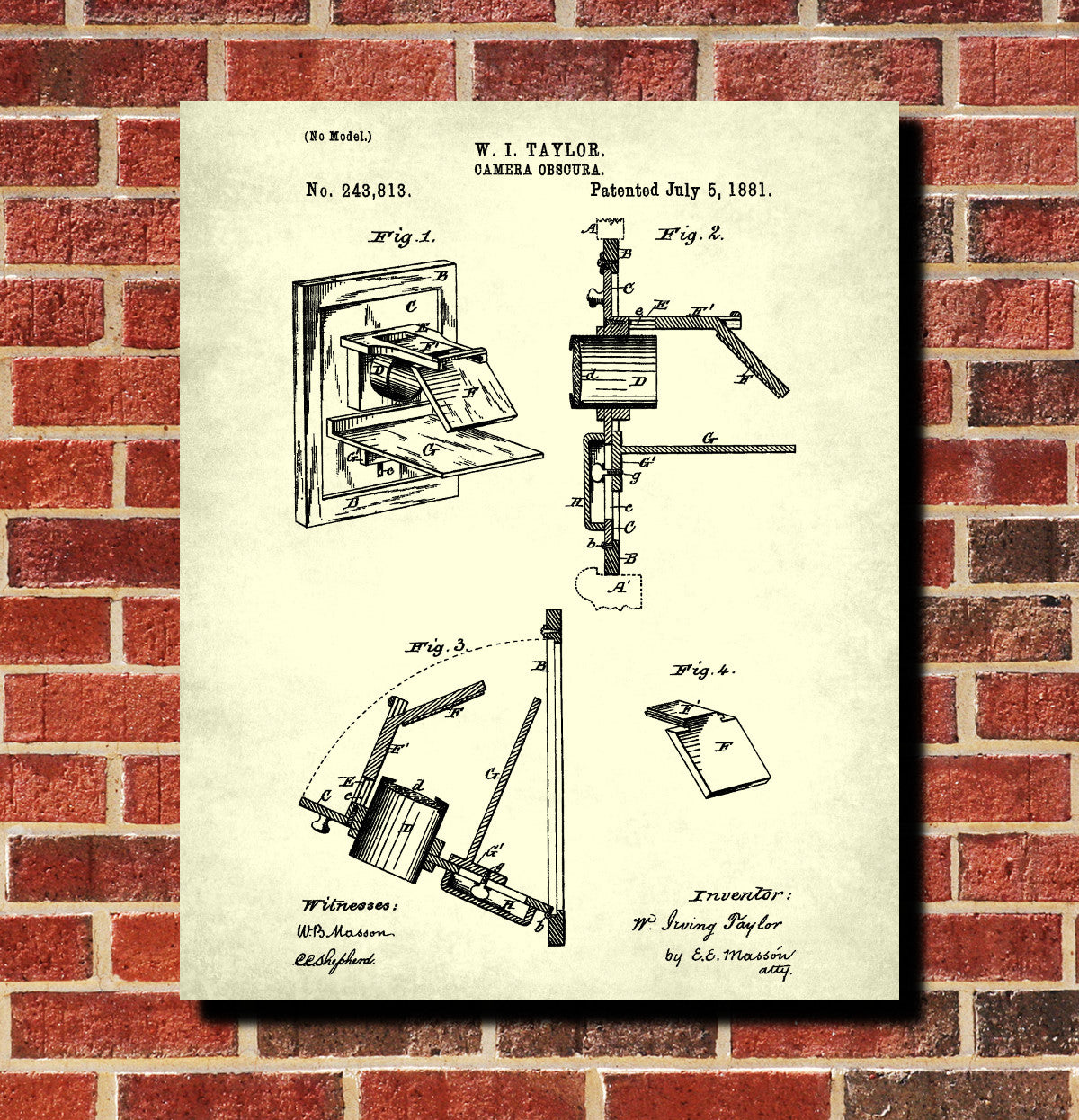 Camera Obscura Patent Print Art Science Wall Art
