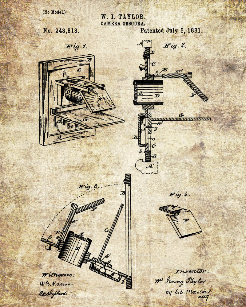 Camera Obscura Patent Print Art Science Wall Art