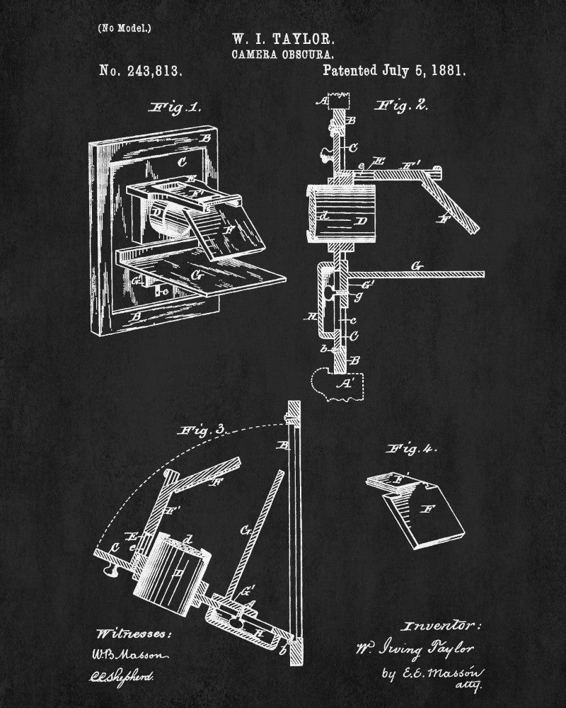Camera Obscura Patent Print Art Science Wall Art