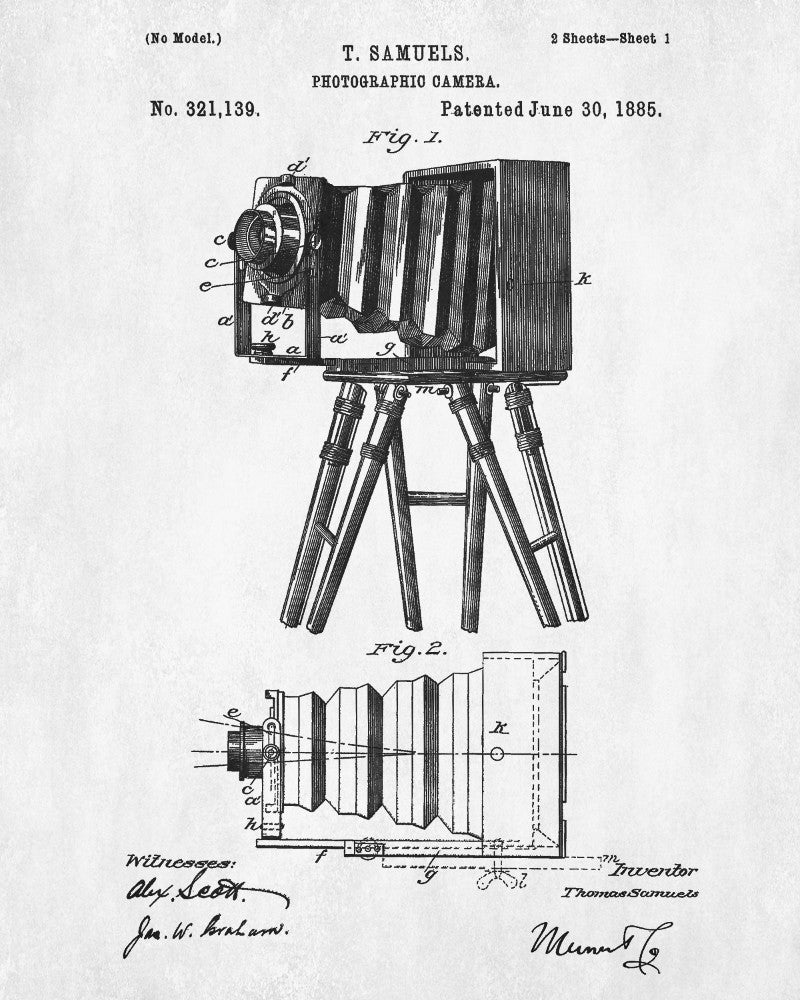 Camera Blueprint Art Photographer Poster Photography Patent - OnTrendAndFab