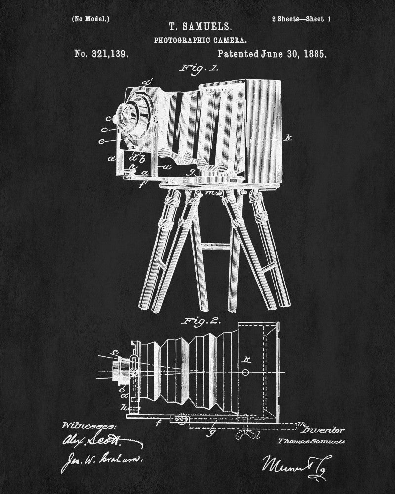 Camera Blueprint Art Photographer Poster Photography Patent - OnTrendAndFab