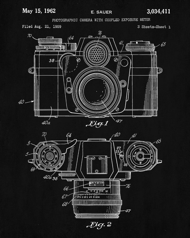 Camera Patent Print Photography Blueprint Photographer Poster - OnTrendAndFab