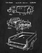 Camping Pickup Truck Patent Print, Outdoors Poster