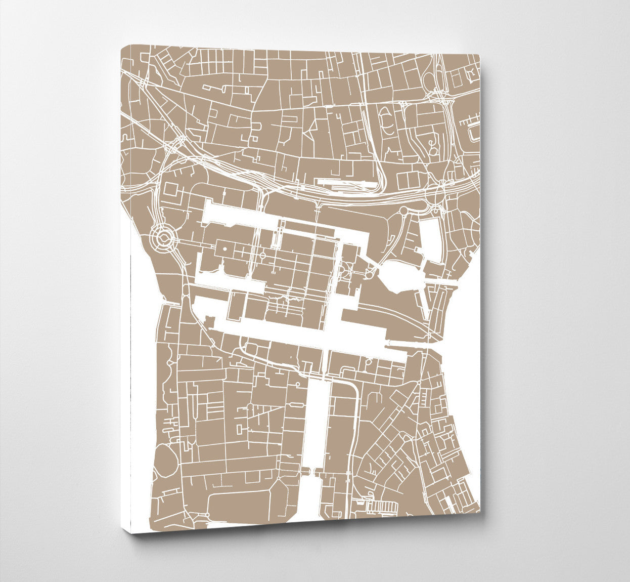 Canary Wharf London Street Map Print Feature Wall Art Poster