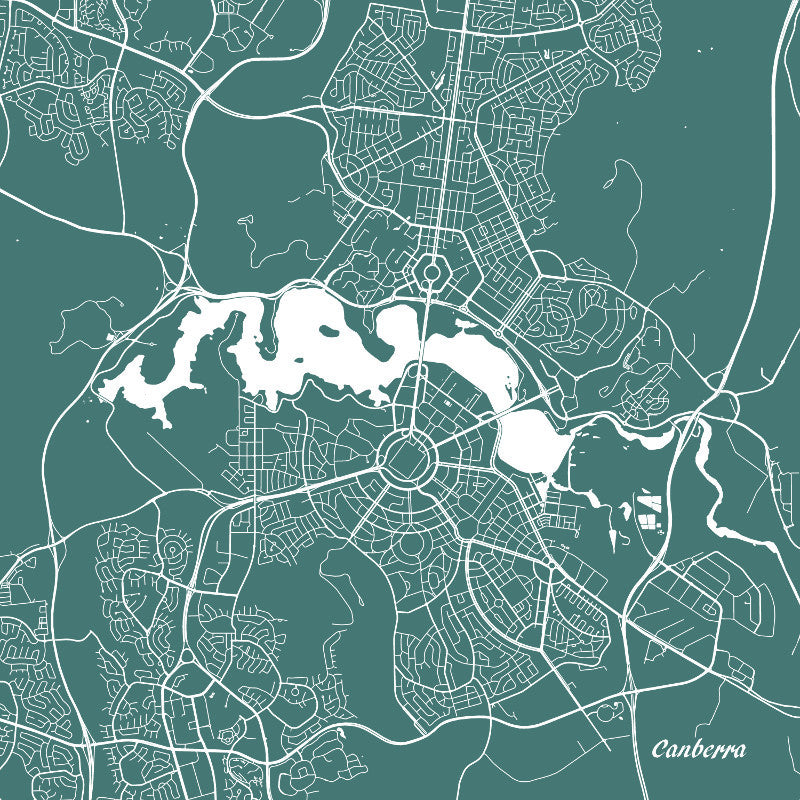 Canberra City Street Map Print Modern Art Poster Home Decor - OnTrendAndFab