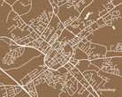 Canterbury City Street Map Print Modern Art Poster