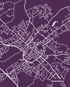 Canterbury City Street Map Print Modern Art Poster