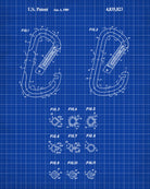 Carabiner Patent Print Climbing Blueprint Mountaineering Poster - OnTrendAndFab