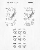 Carabiner Patent Print Climbing Blueprint Mountaineering Poster - OnTrendAndFab