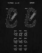 Carabiner Patent Print Climbing Blueprint Mountaineering Poster - OnTrendAndFab