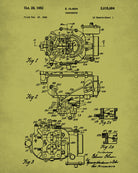 Carburetor Blueprint Engine Patent Print Garage Poster - OnTrendAndFab