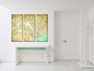 Cardiff Street Map 3 Panel Canvas Wall Map 7137C3