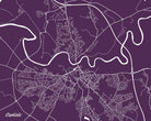 Carlisle City Street Map Print Feature Wall Art Poster