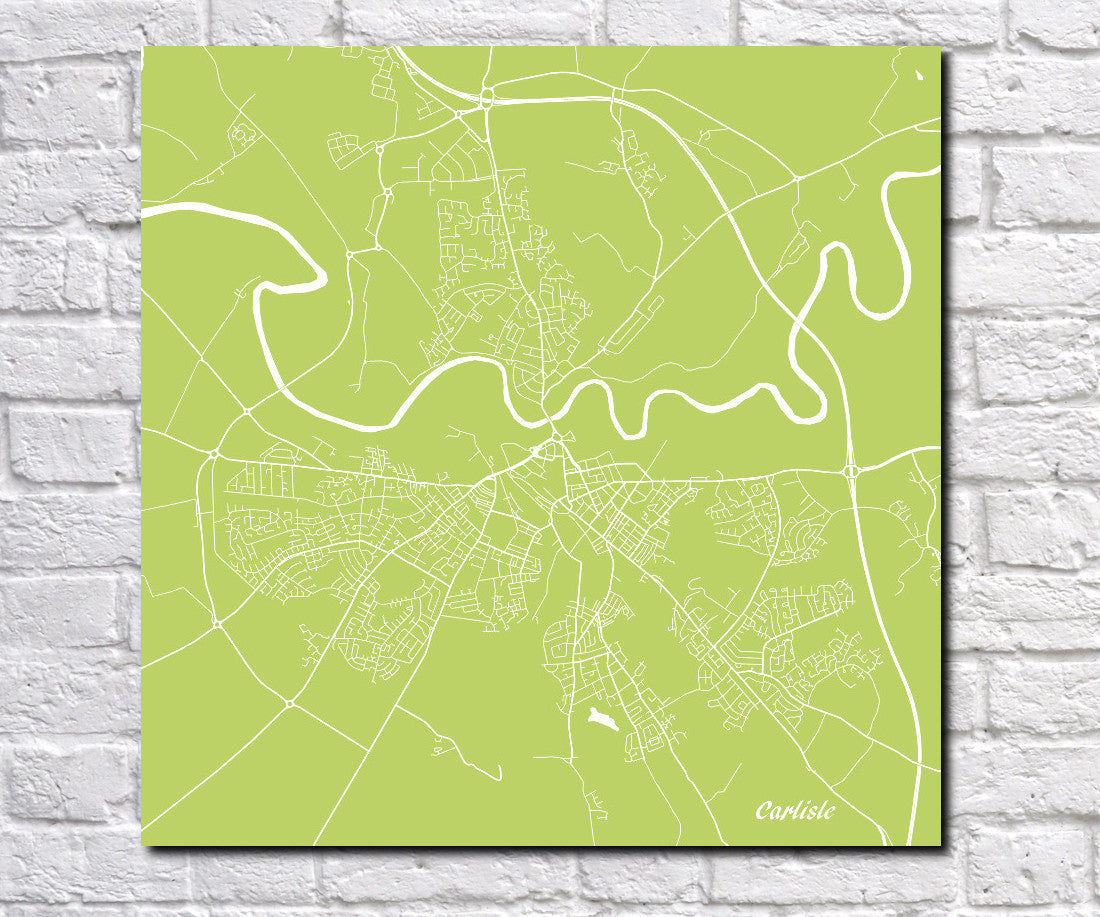 Carlisle City Street Map Print Modern Art Poster Home Decor - OnTrendAndFab