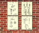 Carpenters Tools Patent Prints Set 4 Carpentry Wall Art Posters