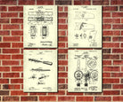Carpentry Tools Patent Prints Set 4 Carpenter Wall Art Posters