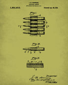 Gun Ammunition Blueprint Cartridge Patent Print Firearm Poster - OnTrendAndFab