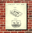 Cassette Tape Patent Print 80's Music Blueprint Poster