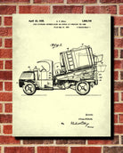 Cement Truck Blueprint Construction Patent Print Building Poster - OnTrendAndFab