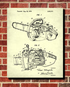 Chainsaw Blueprint Lumberjack Patent Print Forestry Poster - OnTrendAndFab