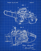 Chainsaw Blueprint Lumberjack Patent Print Forestry Poster - OnTrendAndFab