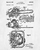 Chainsaw Patent Print Lumberjack Blueprint Poster Logging Print