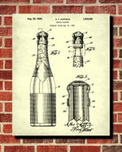 Champagne Bottle Patent Print Cafe Poster Bar Art - OnTrendAndFab